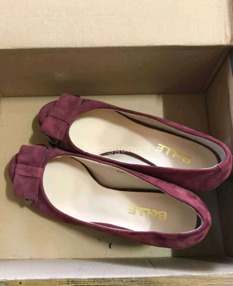 여성 보라색 소가죽구두 230 새상품급 이미지