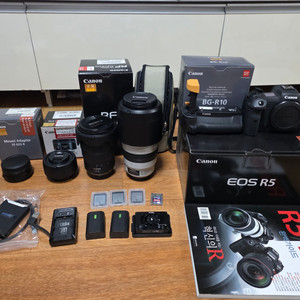 캐논 EOS R5 바디, 렌즈, 메모리, 삼각대 등 풀세트
