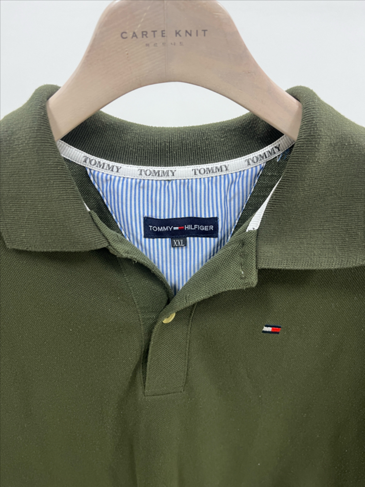 타미힐피거 로고 카키색 카라티L(105) 이미지