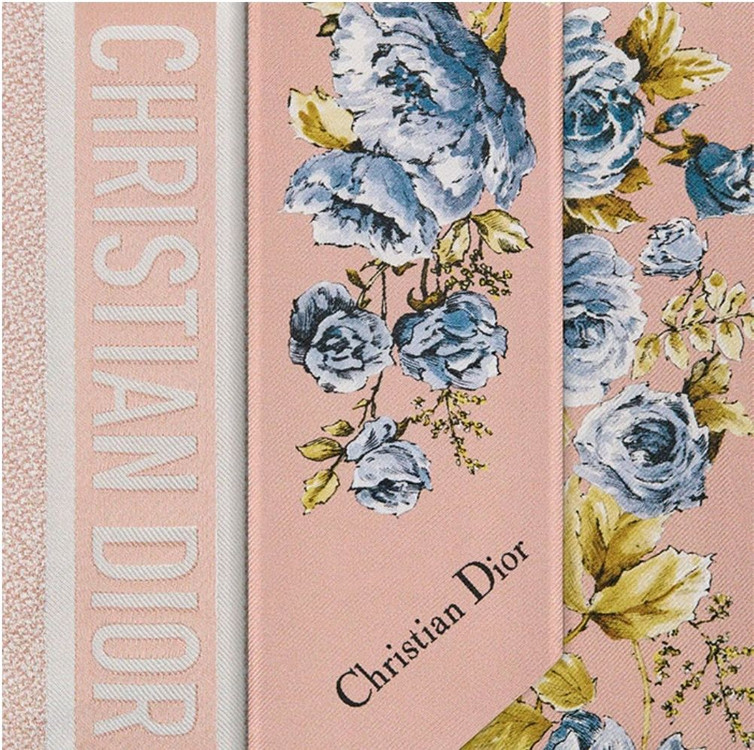 디올 미차 스카프 그랑빌 미차 로즈드방 블루 실크 트윌 이미지