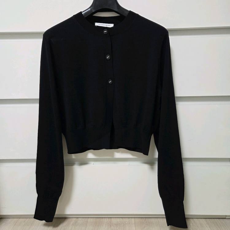 더캐시미어 울 크롭 니트 가디건 블랙 66 랑방 마인 타임 시스템 오브제 sjsj 이미지