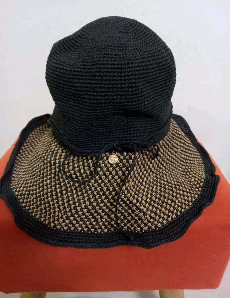 여성 팬텀 천연초 리본 벙거지 모자 이미지