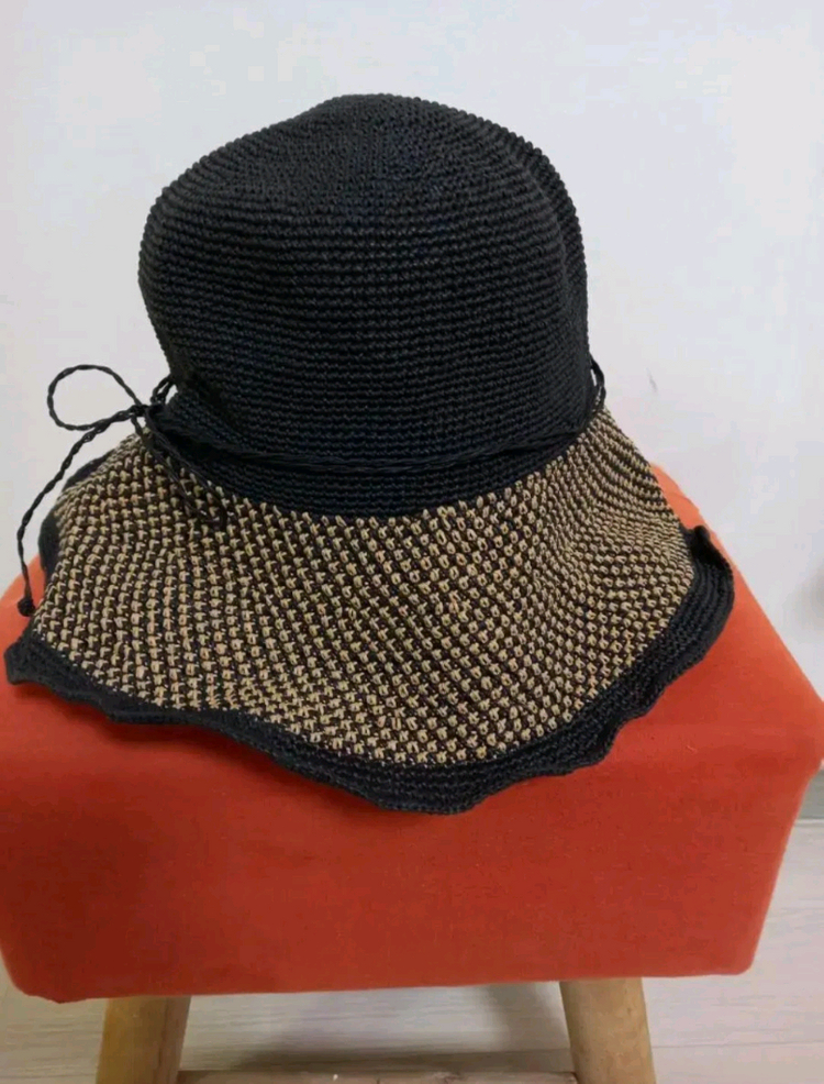 여성 팬텀 천연초 리본 벙거지 모자 이미지