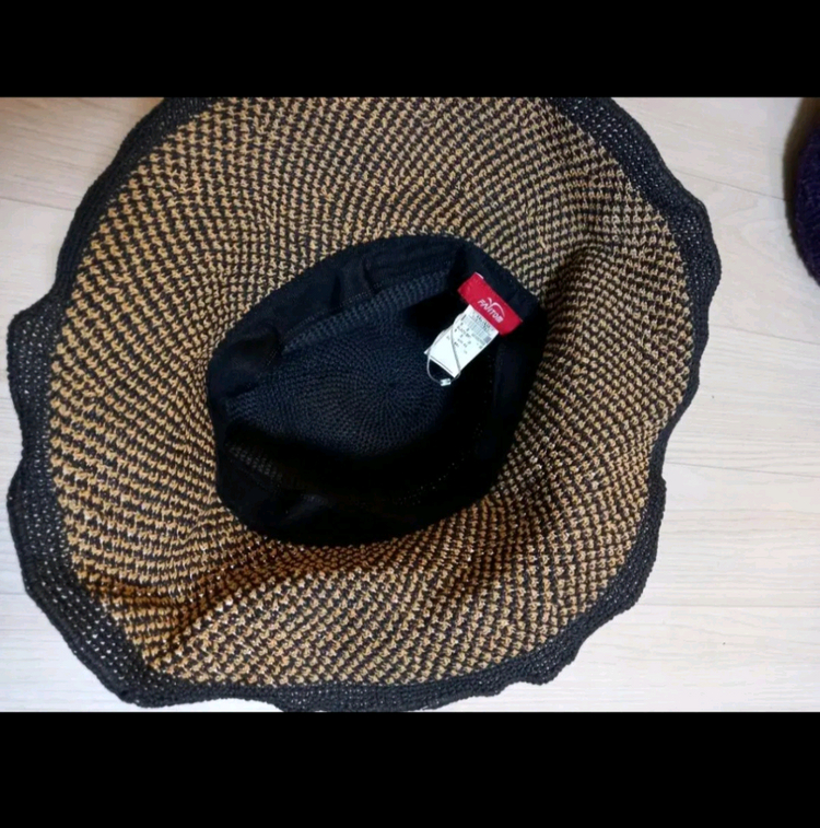 여성 팬텀 천연초 리본 벙거지 모자 이미지