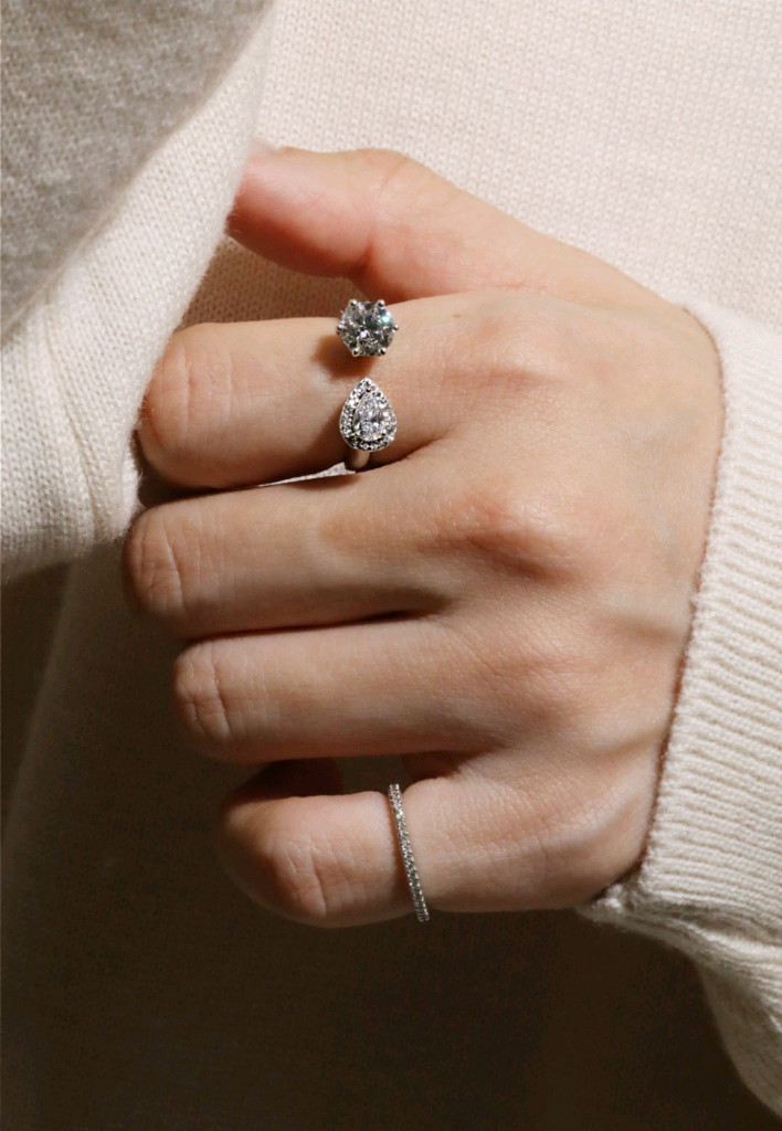 맑음아틀리에 디아망 오픈링 반지 18k 랩다이아 보스크 메이비투아 그레이룸 비쥬레브 허앤쉬 오르 유메르 이미지