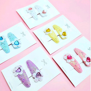 여아 똑딱핀 보석 하트 공주핀 촬영용 새상품 이미지