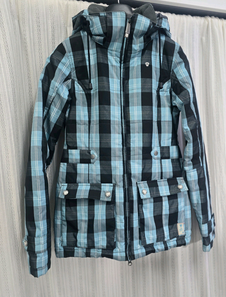 (정품) 버튼(BURTON) 여성 보드복 자켓 S - 체크 블루 이미지