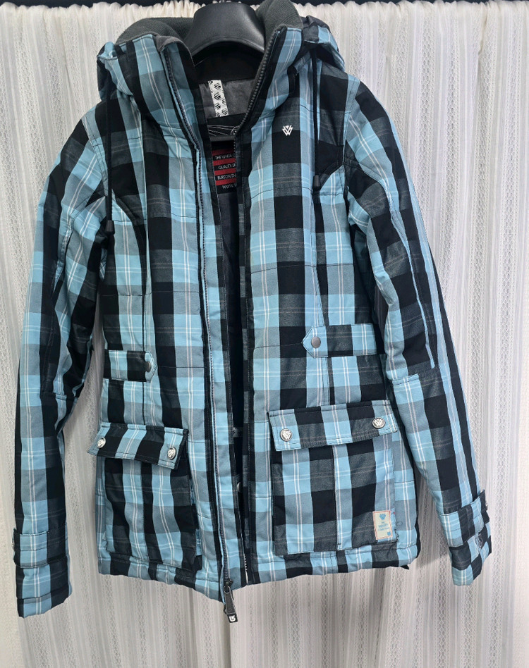 (정품) 버튼(BURTON) 여성 보드복 자켓 S - 체크 블루 이미지