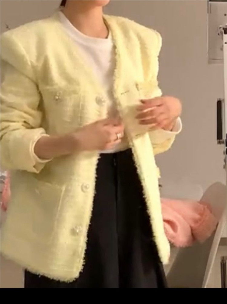 최종할인가/ 바이씨니 캔디트위드자켓 노랑 이미지