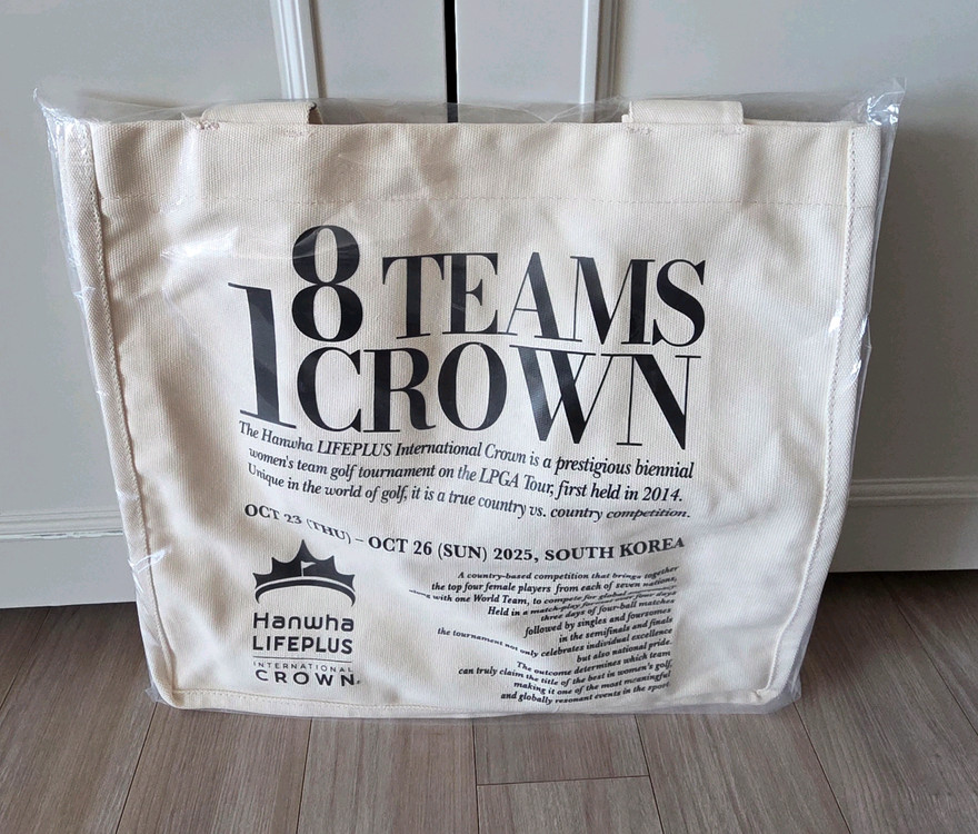 어뉴골프 인터내셔널 크라운 에코백 아이보리 (새상품) 이미지