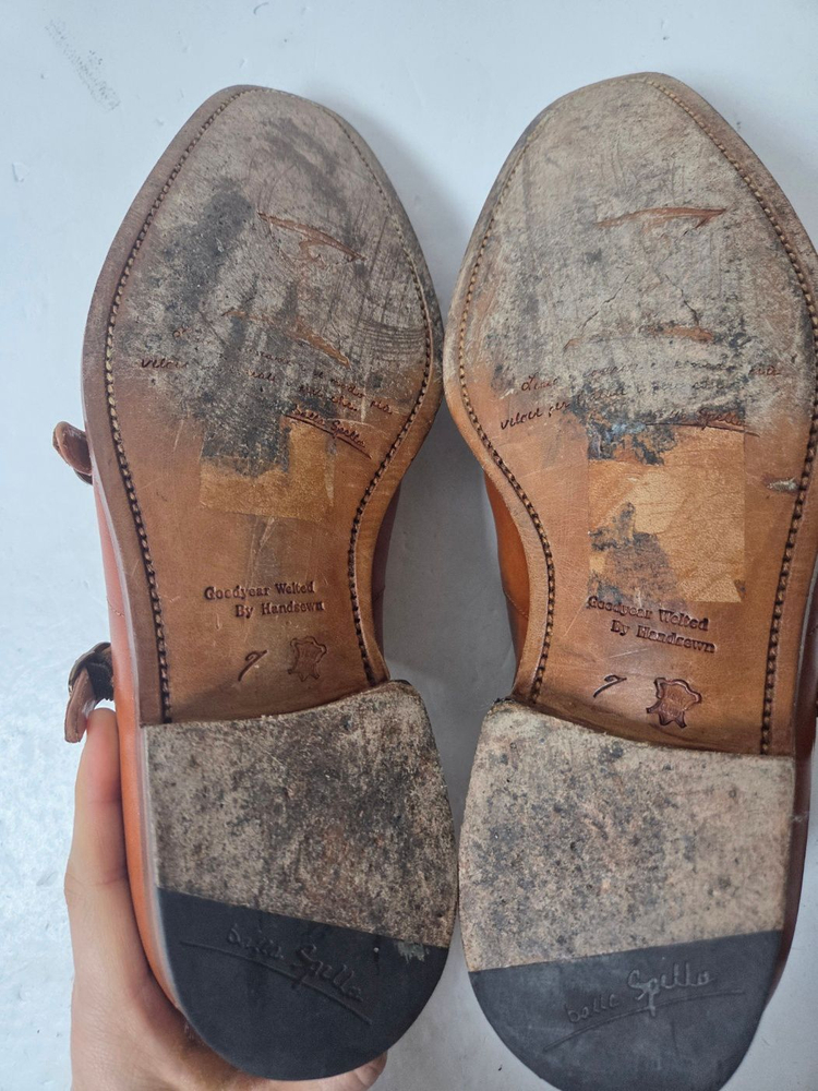 스펠로 남성 굿이어 더블몽크 스트랩 구두 브라운(250) 이미지