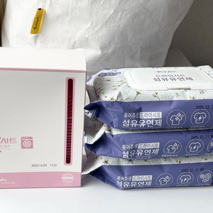 (미개봉새상품)퓨어주르 건조기시트,섬유유연시트(화이트머스크향)30매x3팩+갓성비 시트 31매 (총121매)일괄 이미지