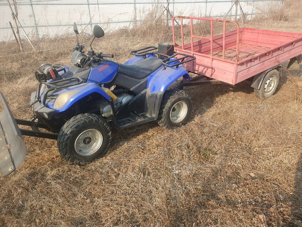 킴코 mxu300 제설 사륜 + 국산 대형 추레라 이미지