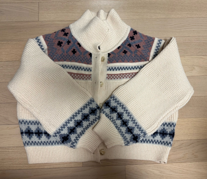 쇼퍼랜드 빈티지 카라 니트 가디건 모리걸 이미지