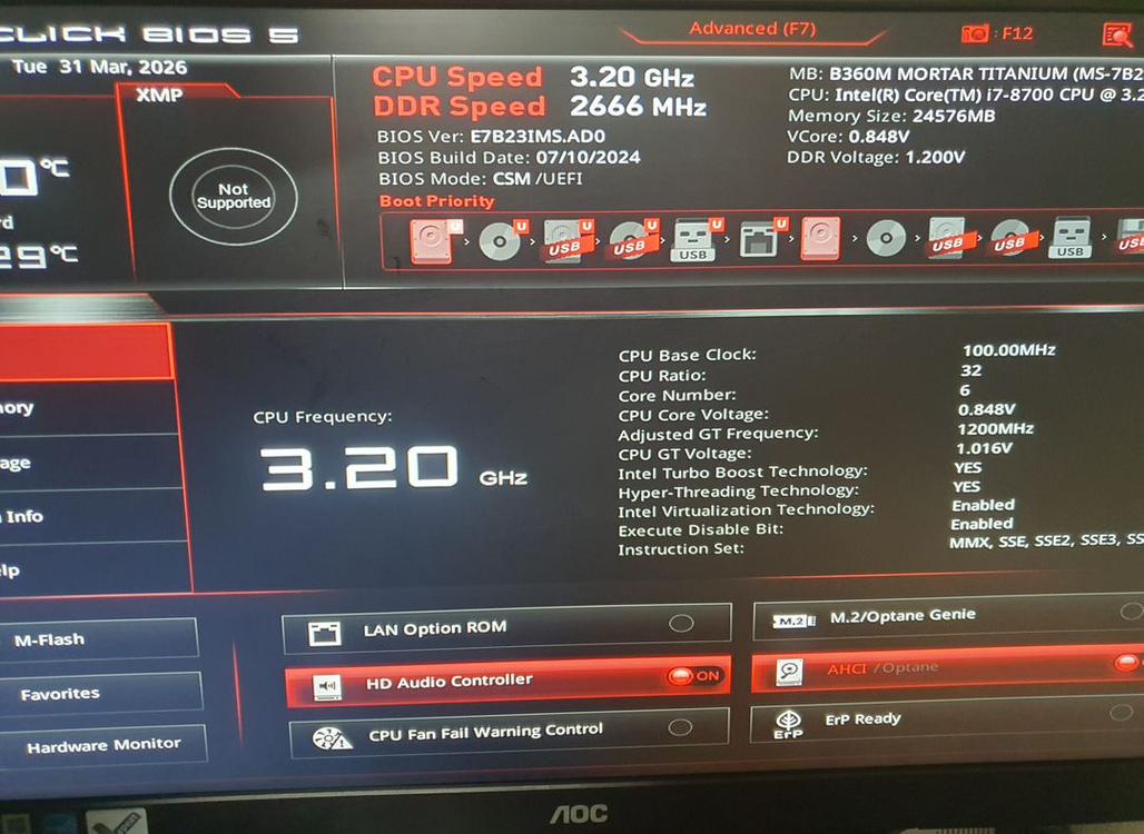 인텔 i7-8700 + B360M 박격포 티타늄 이미지