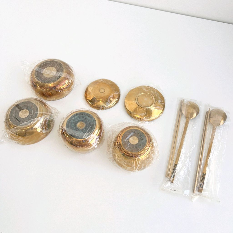 무형문화재 제77호 이봉주 방짜유기 밥 /국그릇 /수저 세트 이미지