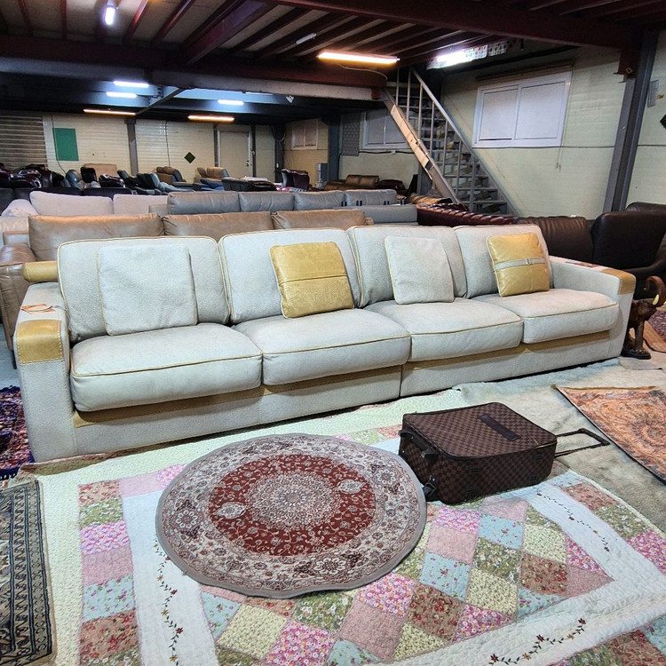 하이엔드 이태리 감마 최고급 누벅 전체 천연가죽 4인 소파쇼파 이미지