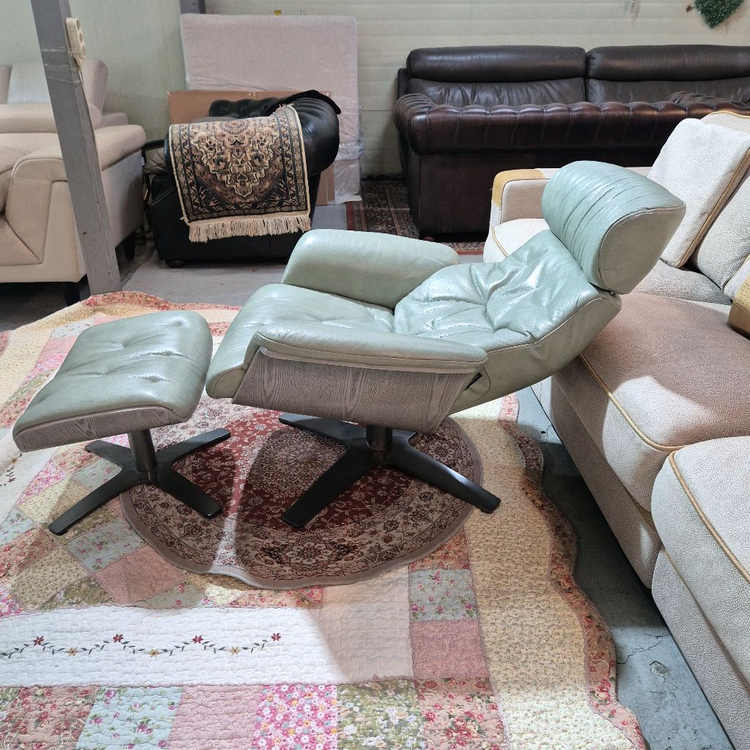 체리쉬 네스트인 천연가죽 1인용 릴렉스 체어(소파쇼파)+오토만 이미지