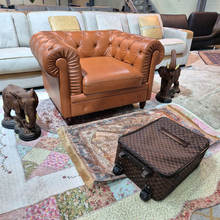 수입 체스터필드 이태리 전체 천연가죽 1인 소파쇼파 서울경기무료배송 이미지