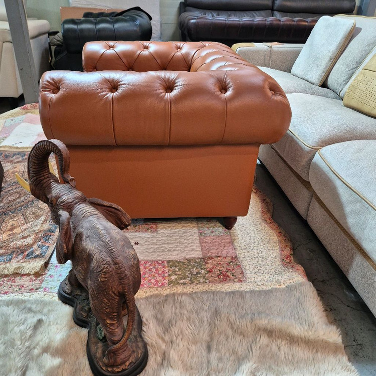 수입 체스터필드 이태리 전체 천연가죽 1인 소파쇼파 서울경기무료배송 이미지