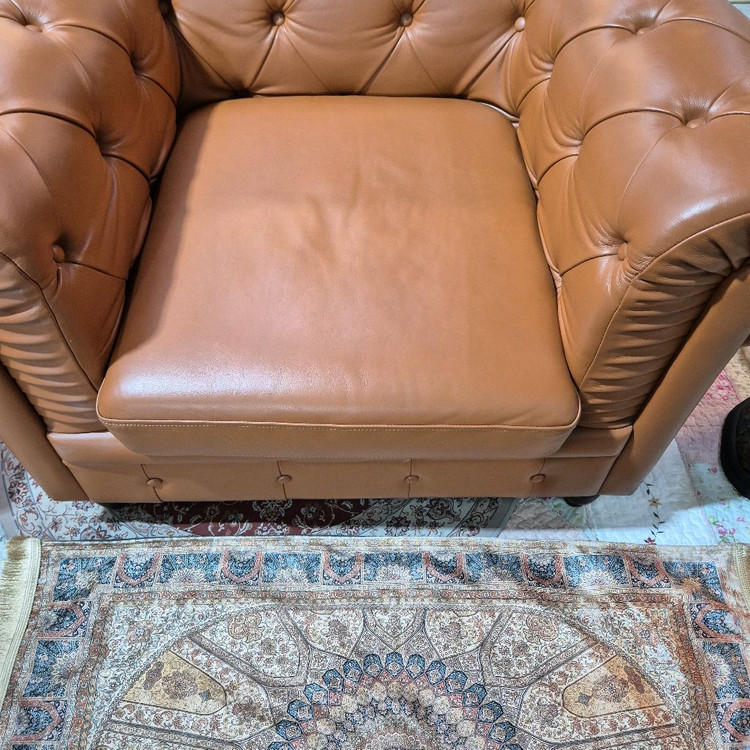 수입 체스터필드 이태리 전체 천연가죽 1인 소파쇼파 서울경기무료배송 이미지