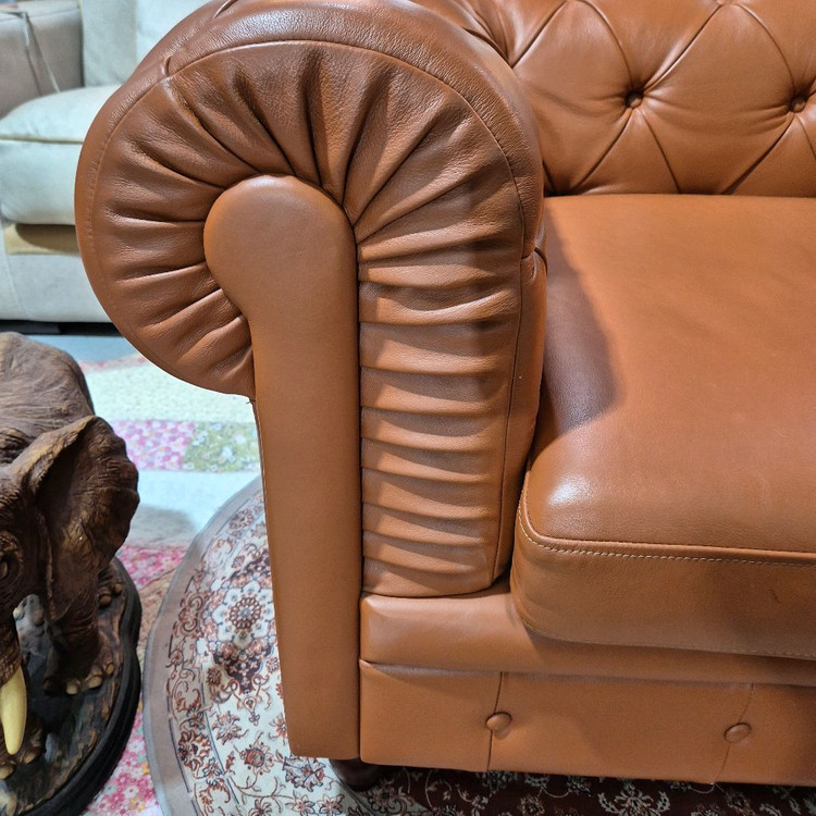 수입 체스터필드 이태리 전체 천연가죽 1인 소파쇼파 서울경기무료배송 이미지