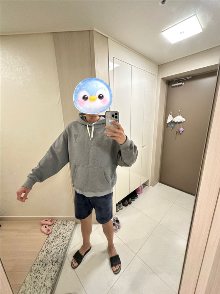 아미 ami 남성 후드티 그레이 XL 사이즈 이미지