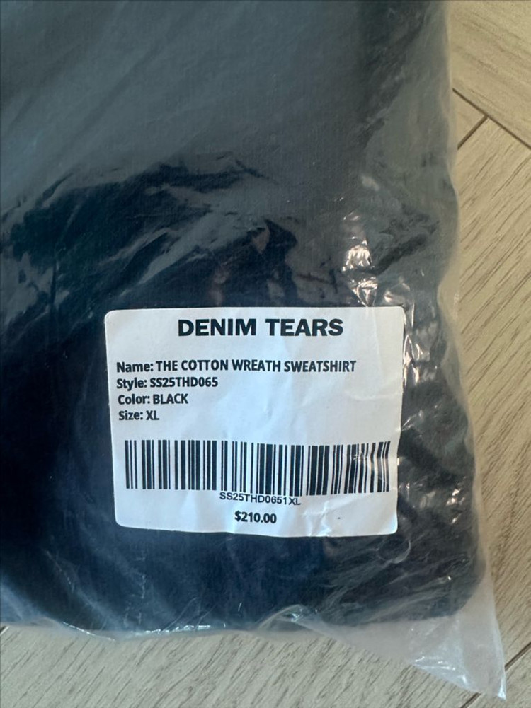 데님티어스 코튼 리쓰 후드 블랙 L XL 이미지