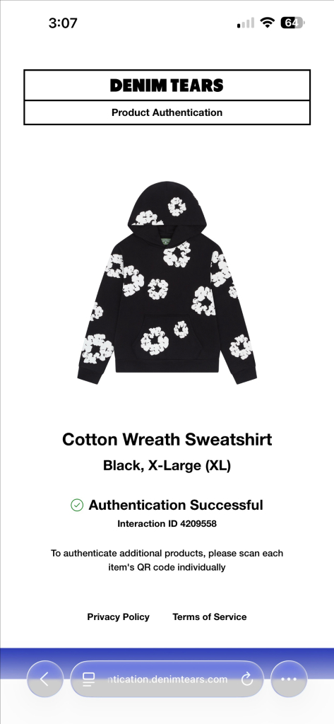 데님티어스 코튼 리쓰 후드 블랙 L XL 이미지