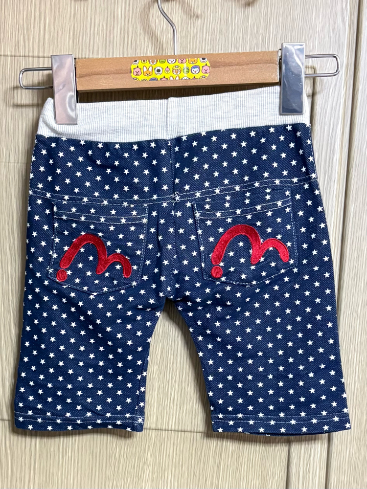 유아 별무늬패턴 면데님 반바지 7호 이미지