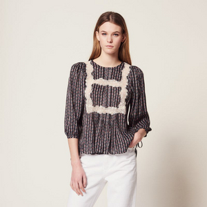 산드로 보헤미안 레이스 블라우스 이미지