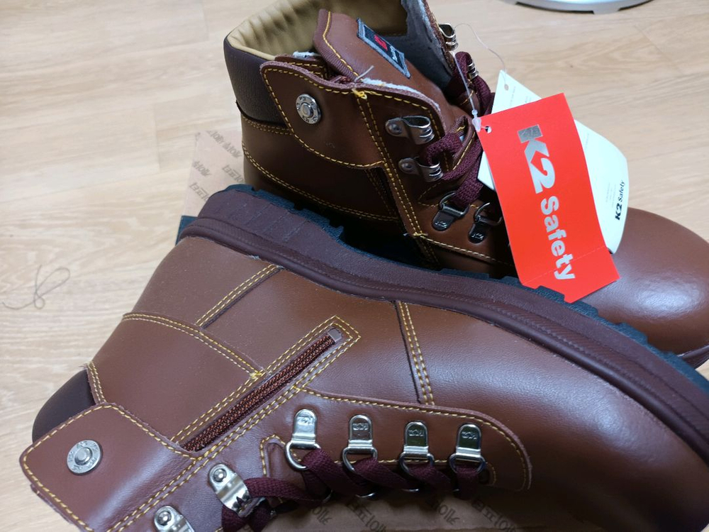k2-14 안전화 270 255 kcs인증 소가죽 생활방수 새제품 k2안전화 이미지
