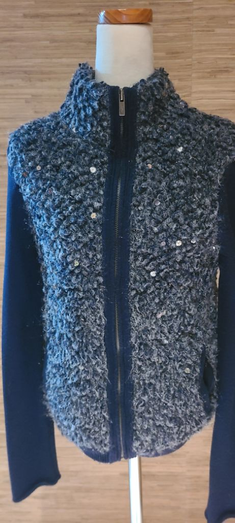 타임 스팽글 니트 배색 가디건자켓(모+실크) 이미지