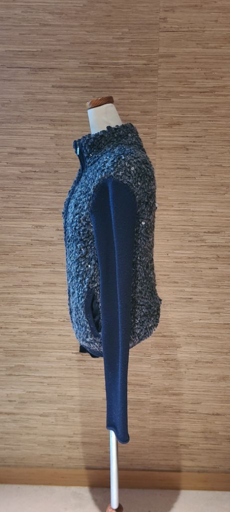 타임 스팽글 니트 배색 가디건자켓(모+실크) 이미지