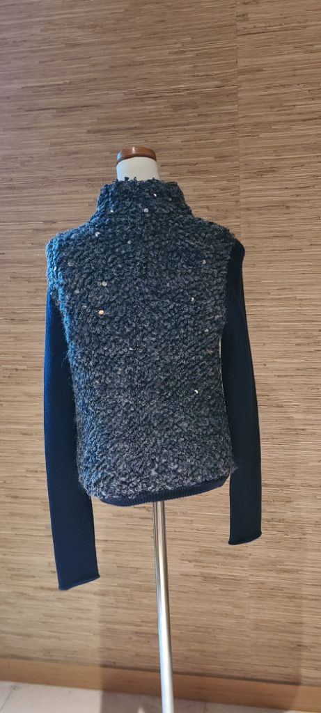 타임 스팽글 니트 배색 가디건자켓(모+실크) 이미지