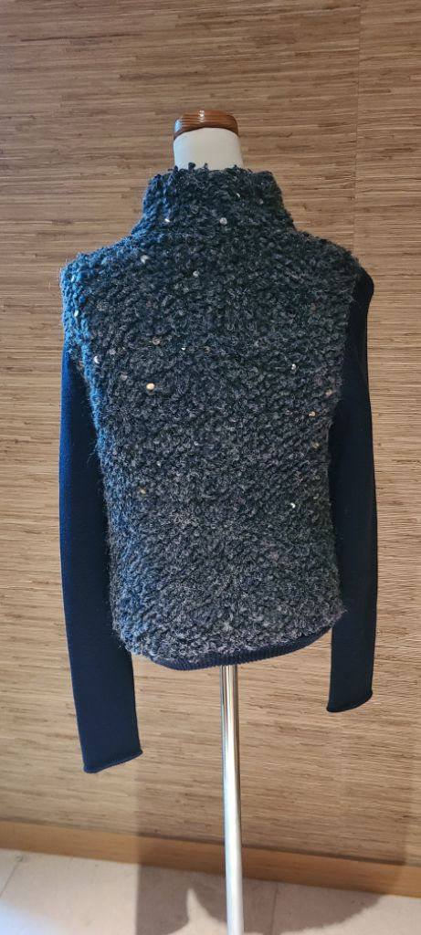 타임 스팽글 니트 배색 가디건자켓(모+실크) 이미지