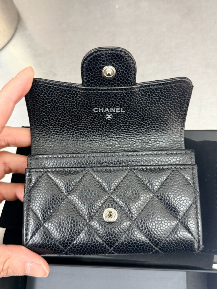 샤넬 클래식 카드지갑 캐비어블랙 이미지