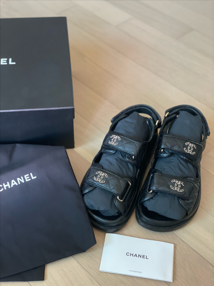 샤넬 캐비어 벨크로 샌들 이미지