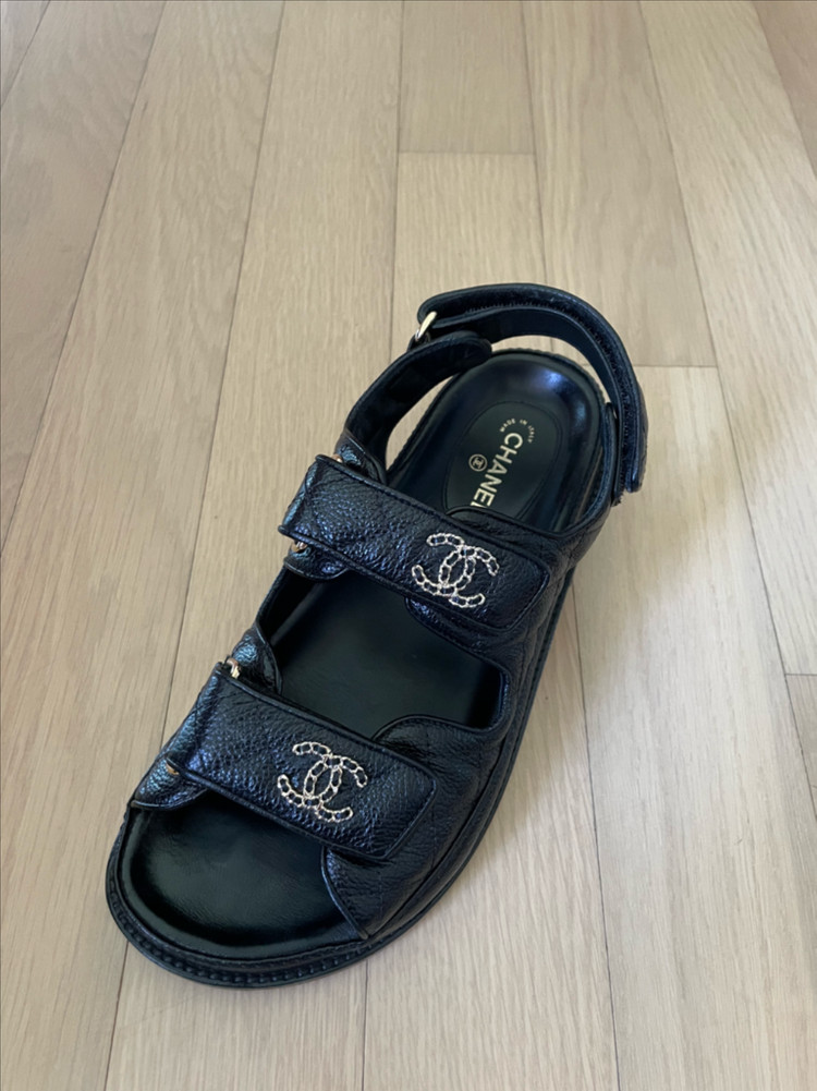 샤넬 캐비어 벨크로 샌들 이미지