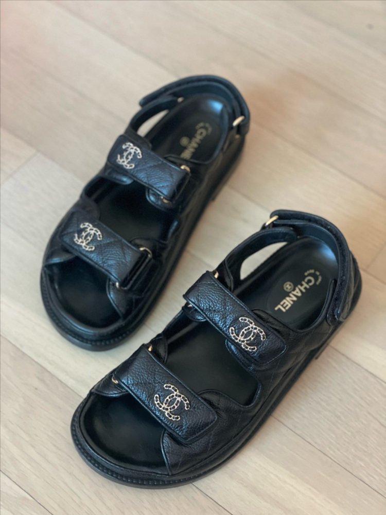 샤넬 캐비어 벨크로 샌들 이미지