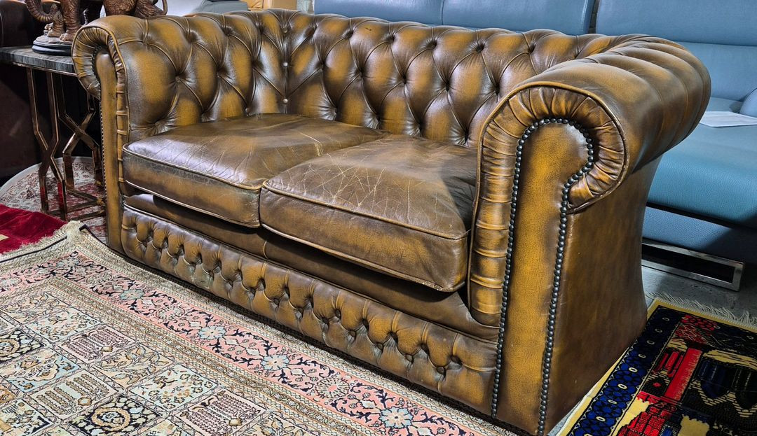 영국 체스터필드 전체 천연가죽 3인 소파쇼파 서울경기근거리 무료배송 이미지