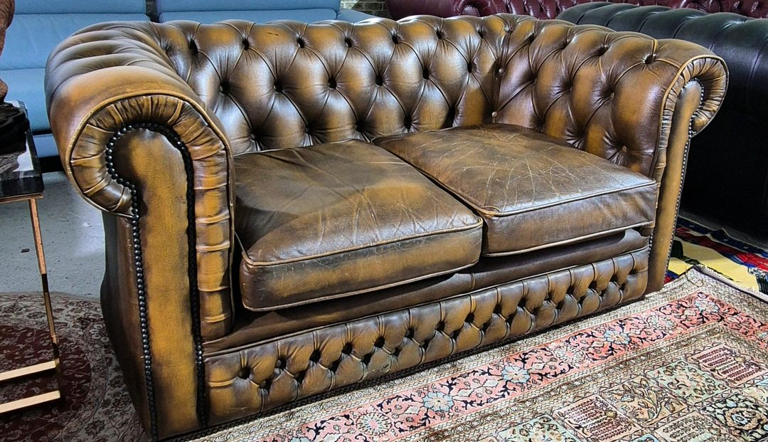 영국 체스터필드 전체 천연가죽 3인 소파쇼파 서울경기근거리 무료배송 이미지