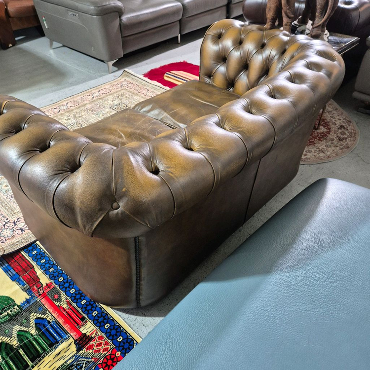 영국 체스터필드 전체 천연가죽 3인 소파쇼파 서울경기근거리 무료배송 이미지