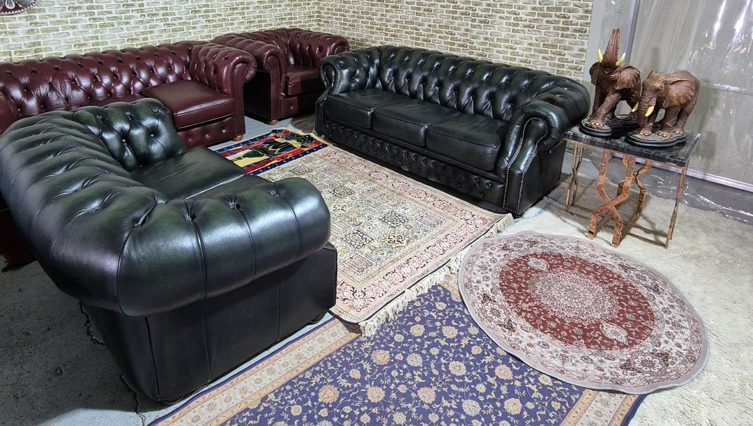 수입 체스터필드 이태리 전체 천연가죽 3인쇼파+2인 소파(개당125만원) 이미지