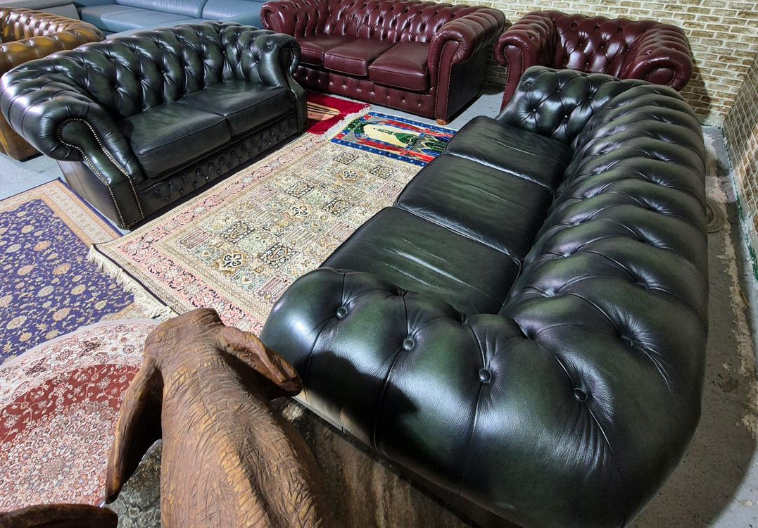 수입 체스터필드 이태리 전체 천연가죽 3인쇼파+2인 소파(개당125만원) 이미지