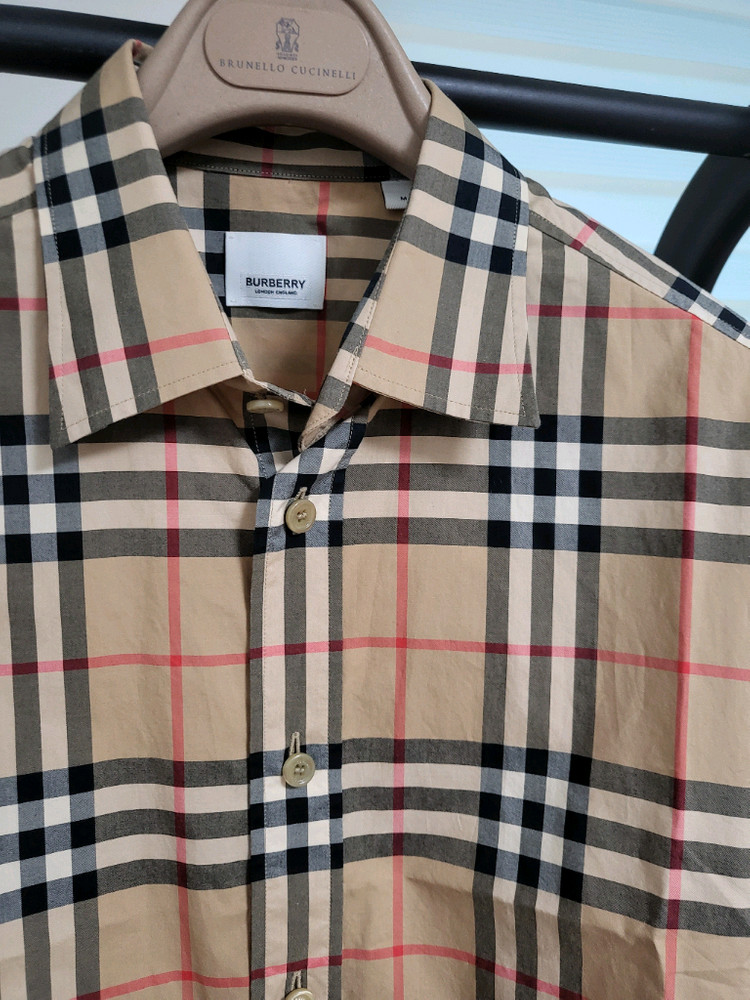 22SS 버버리 체크 코튼 포플린 셔츠 m 이미지