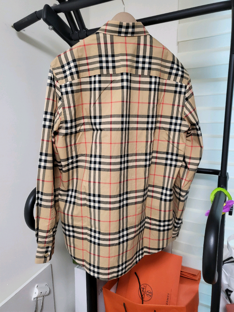 22SS 버버리 체크 코튼 포플린 셔츠 m 이미지