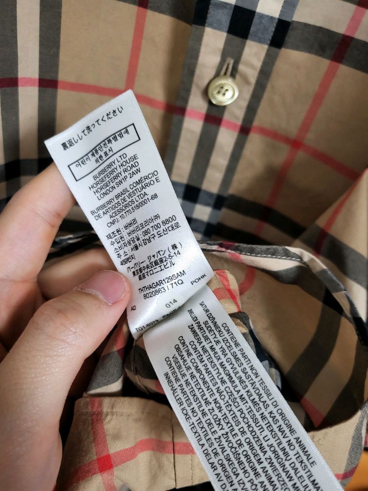 22SS 버버리 체크 코튼 포플린 셔츠 m 이미지