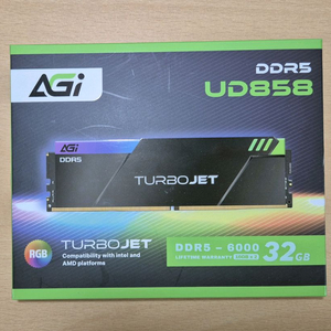 미개봉) AGI DDR5 32GB 6000MHz CL30 RGB 램 새제품 이미지