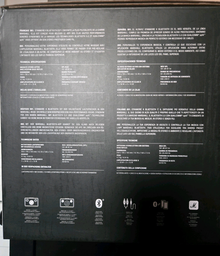 마샬 스탠모어2 화이트 블루투스 스피커 이미지